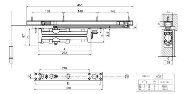 BWH Concealed Closer Drawing