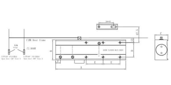 Door Closer BW Drawing