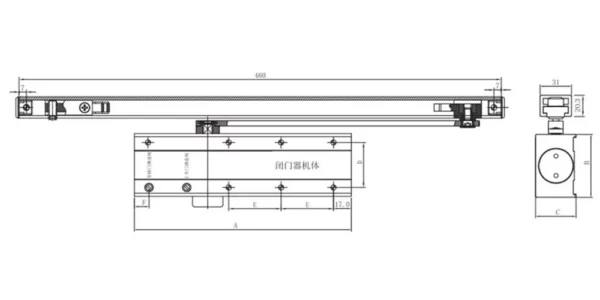 Door Closer AWH Drawing