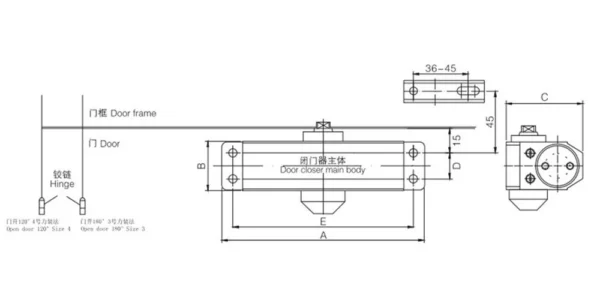 Door Closer AW Drawing