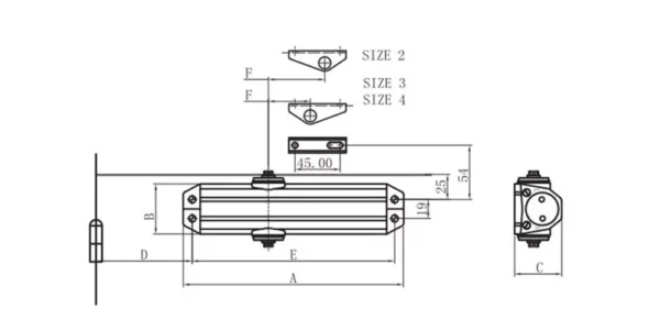 Door Closer DBW Drawing